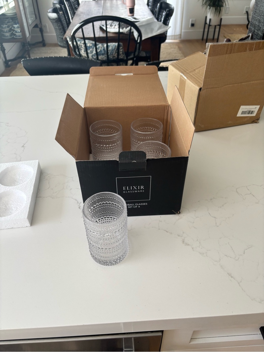 Clear Textured Tumbler Glasses - Set of 4